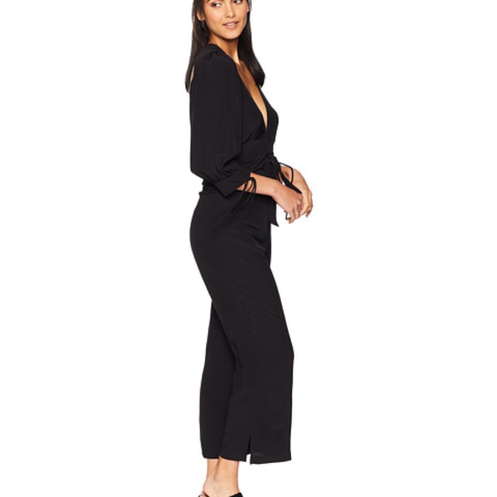 For Love And Lemons Georgi Plunge Jumpsuit Black Size XS NWT - Picture 7 of 14